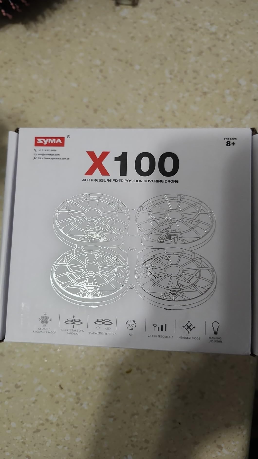 SYMA X100 Drone for Kids 8-12, Automatic Obstacle Avoidance, Up to 20 Mins Flight Time(2 Batteries), One-Key 360 Flips and Altitude Hold, Full-Guard Safe Indoor Drone Gift for Boys & Girls customer photo 1