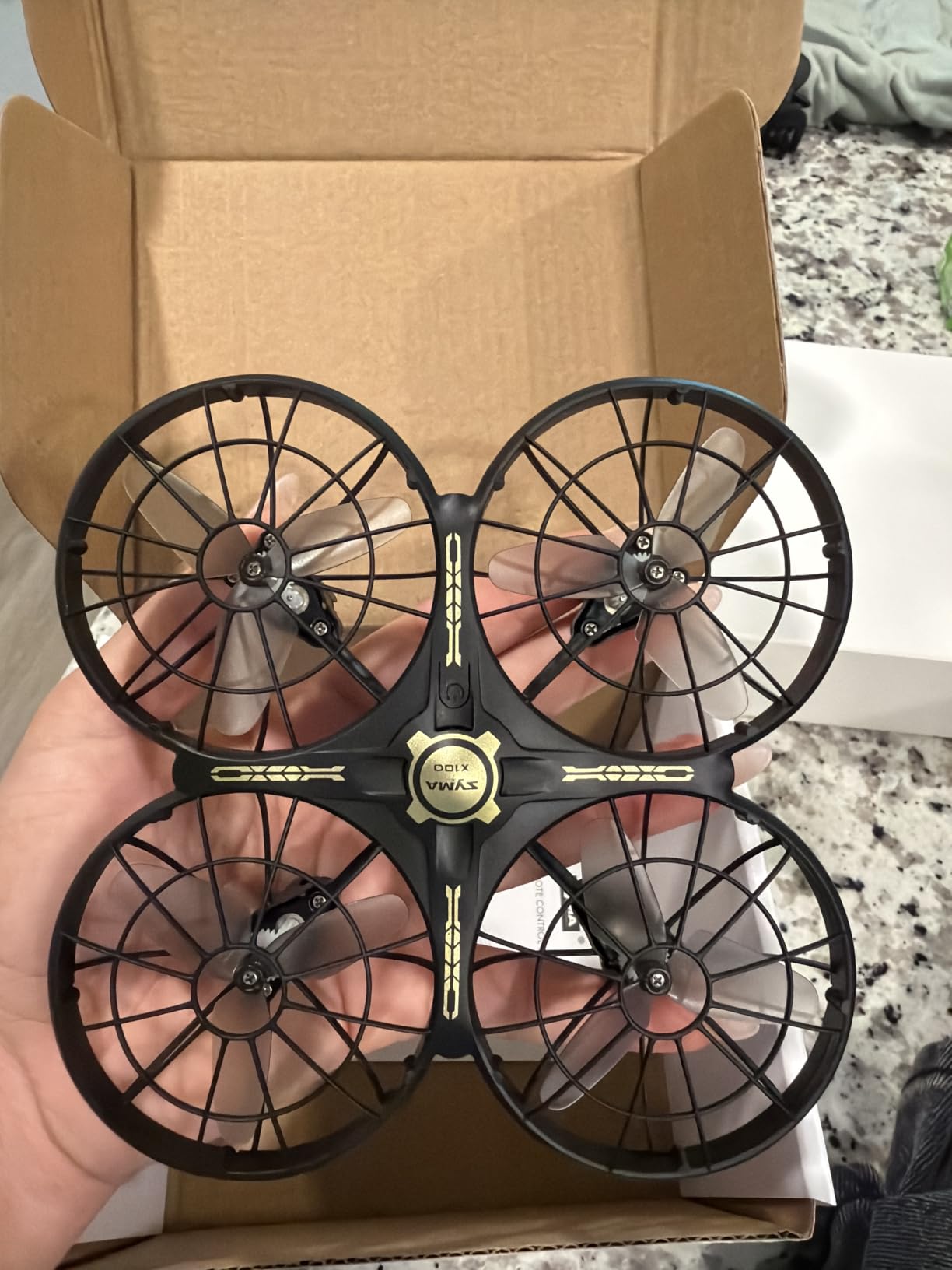 SYMA X100 Drone for Kids 8-12, Automatic Obstacle Avoidance, Up to 20 Mins Flight Time(2 Batteries), One-Key 360 Flips and Altitude Hold, Full-Guard Safe Indoor Drone Gift for Boys & Girls customer photo 2