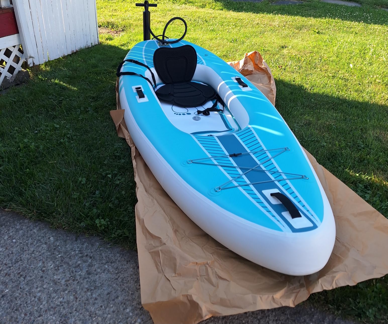 1-Person Inflatable Kayak with Drop-Stitch Floor, Lightweight, Portable, Durable Solo Kayak for Fishing, Touring, and Recreational Paddling, Blue (HIN Included) customer photo 2