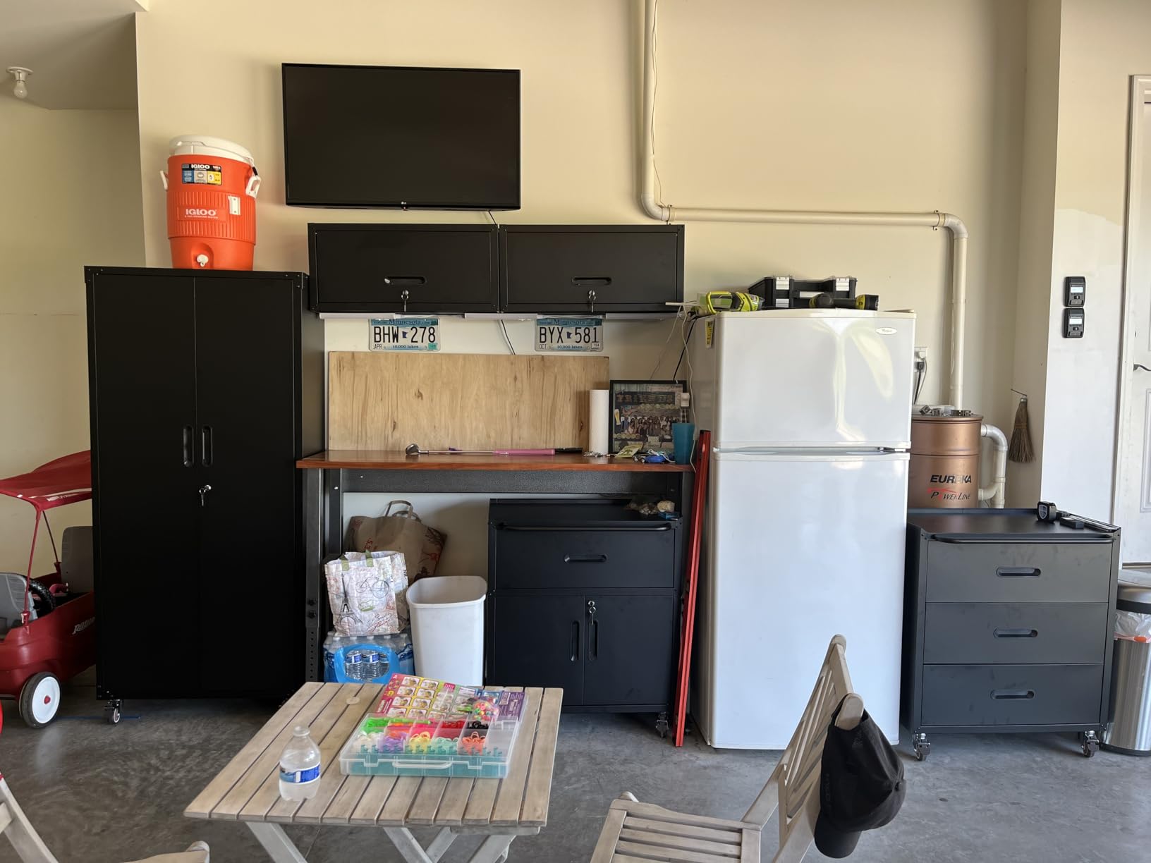 Garage Storage Cabinets System 5PCS Workshop Set with Drawers Locking Heavy Duty Rolling Cart with Adjustable Shelves Garage Tool Workbench Cabinets (5 PCS-2) customer photo 1