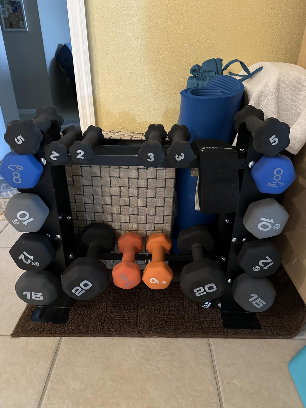 DERACY Dumbbell Rack Stand Only, 5 Tier Black Dumbbell Stand for Home Gym, Heavy Duty Steel Weight Rack Holds 8-30LB Pairs, 450LBS Capacity customer photo 1