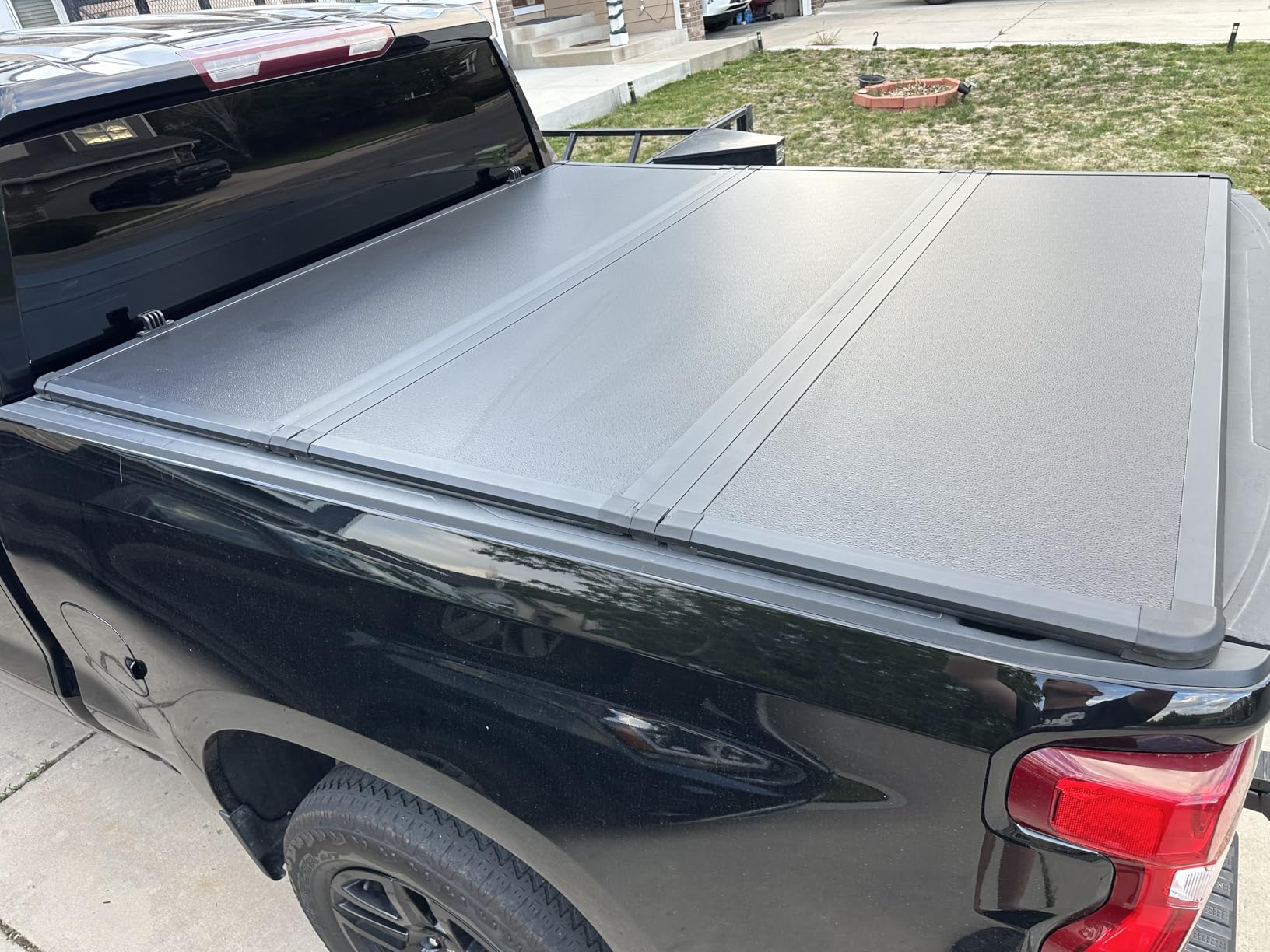 Hard Tri-Fold Truck Bed Tonneau Cover Compatible with Chevy/GMC Silverado/Sierra 1500(2007-2026) 2500 3500 HD(2007-2019), Works w/MultiPro/Flex Tailgate 6.7ft Bed (79.4