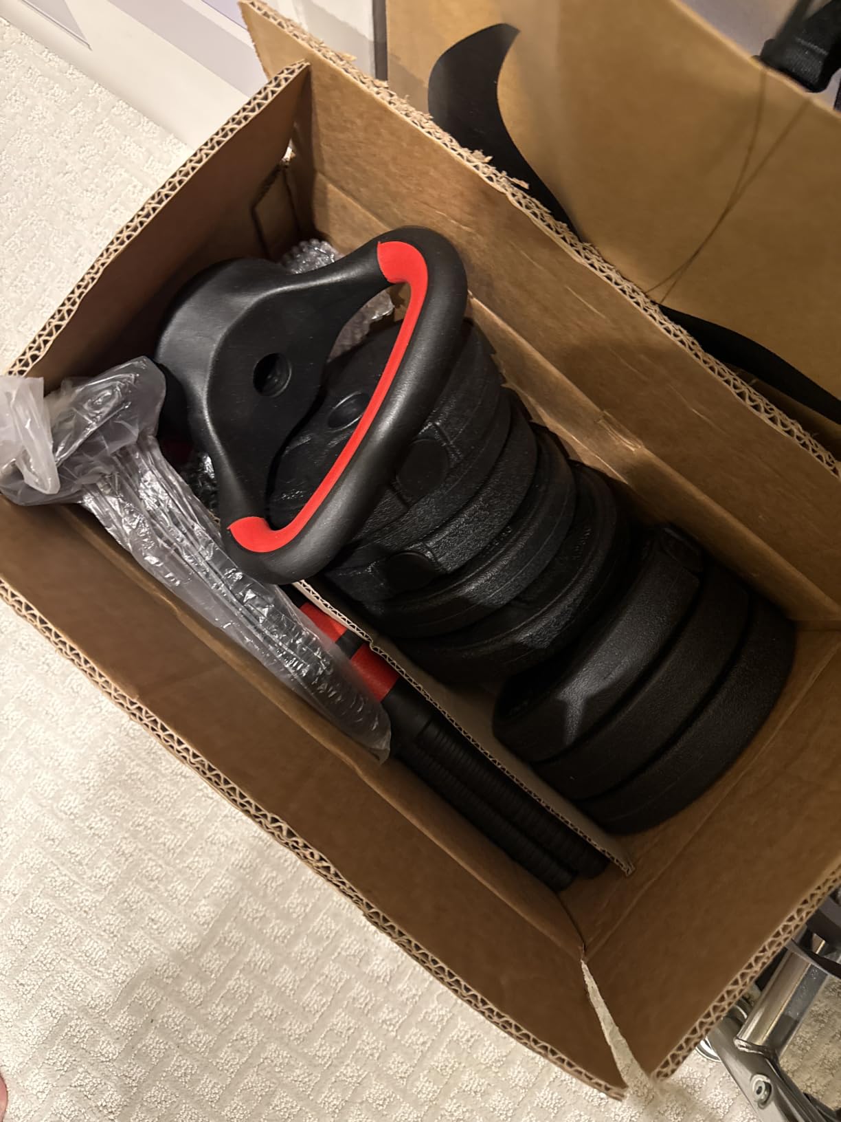 Adjustable Dumbbell Set, 20/33/45/70/90lbs Free Weight Set with Connector, 4 in1 Dumbbells Set Used as Barbell, Kettlebells, Push up Stand, Weight Set for Home Gym Suitable Men/Women customer photo 2