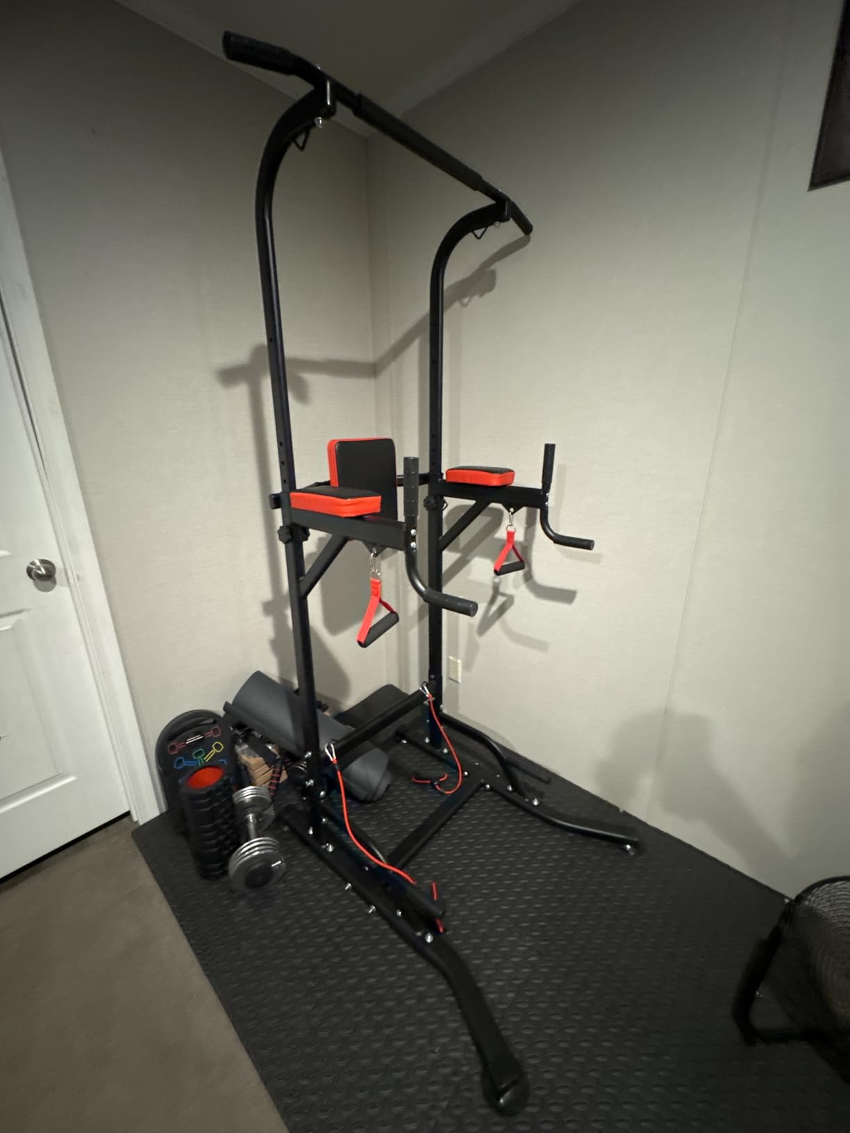 Pull Up Bar Free Standing for Multi-Function Home Gym Strength, Pull Up Dip Station Assistive Trainer Height Adjustable, Power Tower Training Heavy-Duty Fitness Equipment customer photo 2