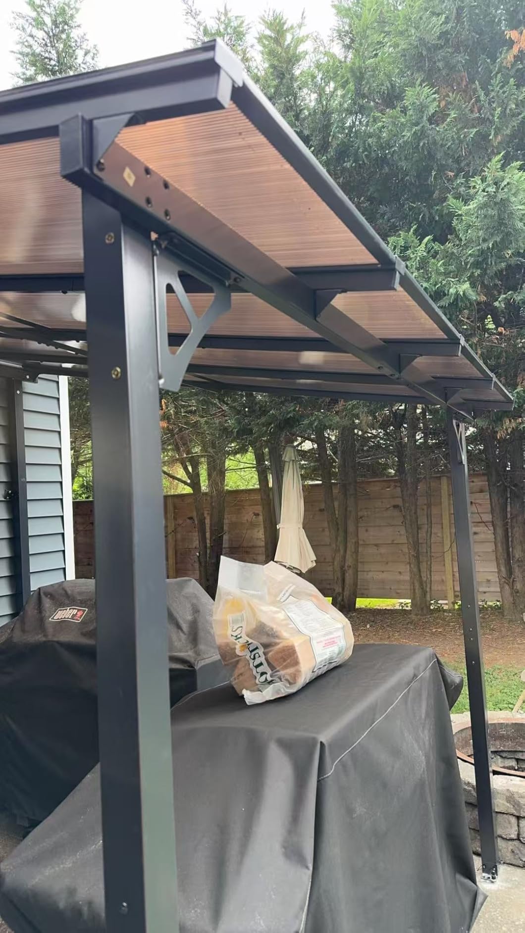 Aoxun 8'x10' Gazebo, Wall Mounted Gazebos Pergola on Clearance, Outdoor Patio, Large Wall-Mounted Heavy Duty Awnings for Patio, Decks, Backyard (Black) customer photo 2