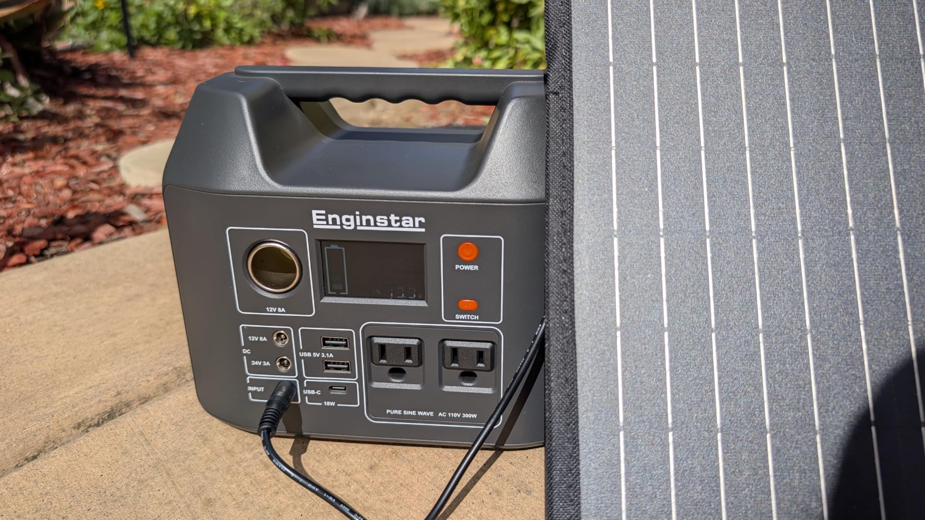 Portable Solar Generator, 300W Portable Power Station with Foldable 60W Solar Panel, 110V Pure Sine Wave 296Wh 80000mAh Lithium Battery Pack for Home Use RV Van Outdoor Camping-Panel included customer photo 1