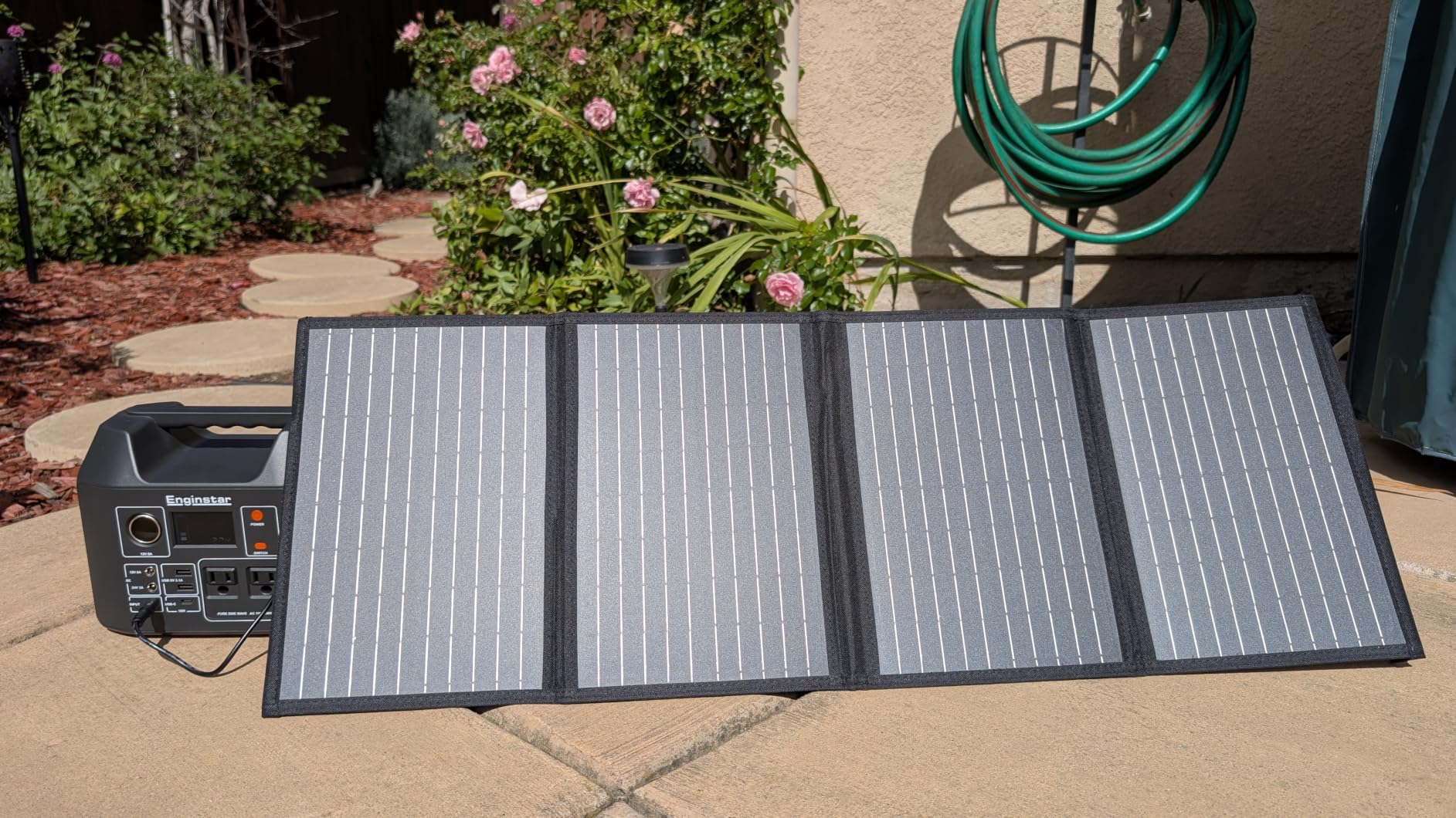 Portable Solar Generator, 300W Portable Power Station with Foldable 60W Solar Panel, 110V Pure Sine Wave 296Wh 80000mAh Lithium Battery Pack for Home Use RV Van Outdoor Camping-Panel included customer photo 2