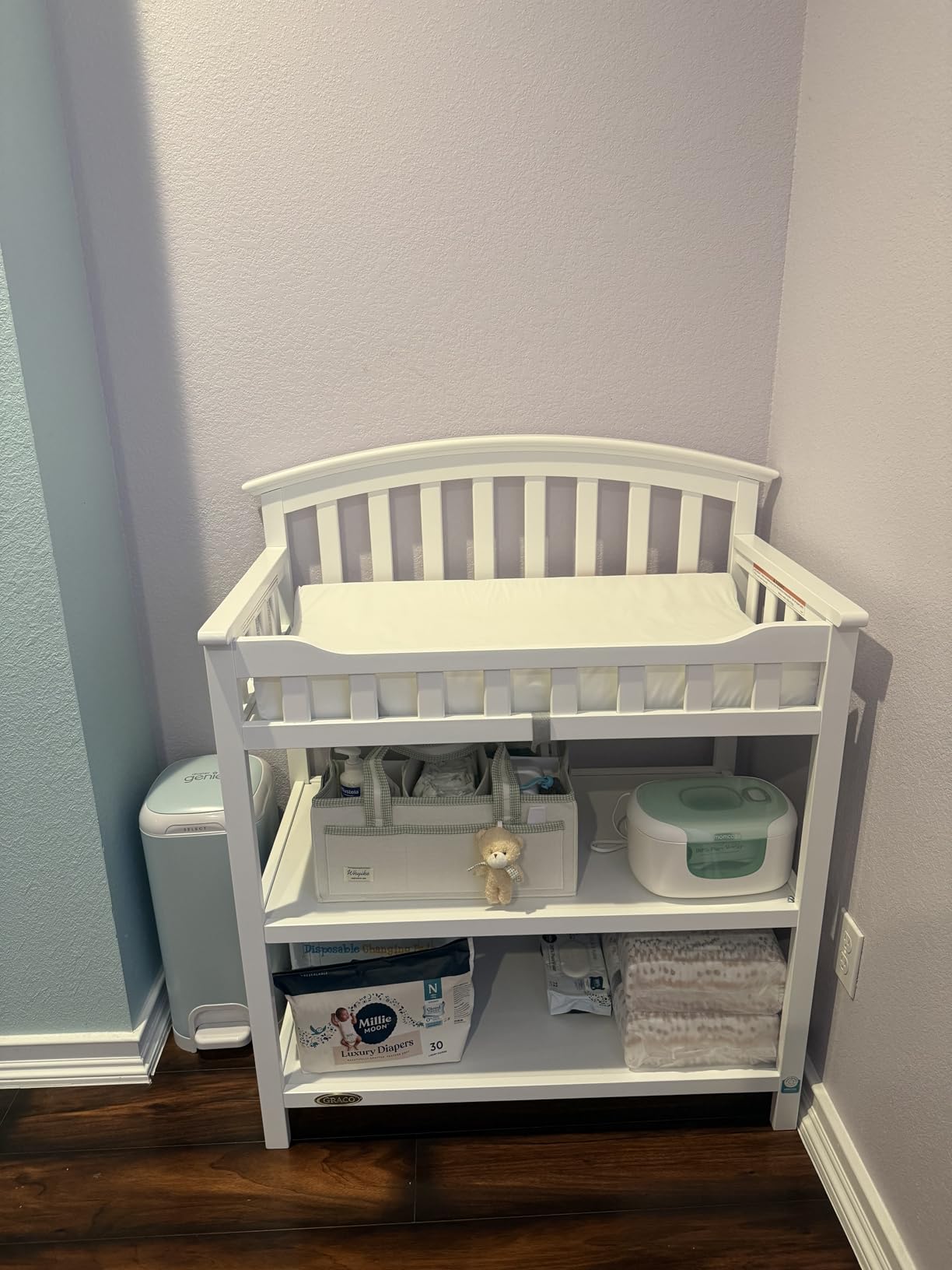 Graco Changing Table with Water-Resistant Changing Pad (Hazelnut) - GREENGUARD Gold Certified, Multi Storage Nursery Baby Changing Table customer photo 1