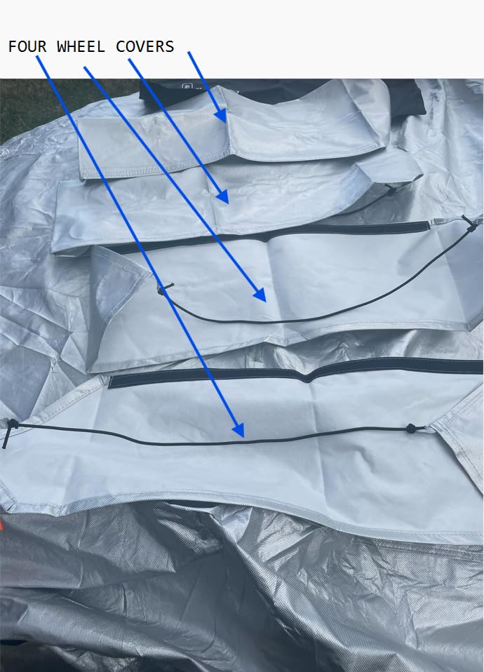 iCOVER Car Cover, Waterproof All Weather Car Covers for Honda Civic Toyota Corolla Chevy Cruze Kia Forte, Outdoor Full Exterior Cover with Detachable Tire Covers, Car Cover for Sedan, Fits up to 193