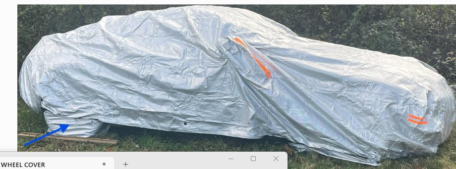 iCOVER Car Cover, Waterproof All Weather Car Covers for Honda Civic Toyota Corolla Chevy Cruze Kia Forte, Outdoor Full Exterior Cover with Detachable Tire Covers, Car Cover for Sedan, Fits up to 193