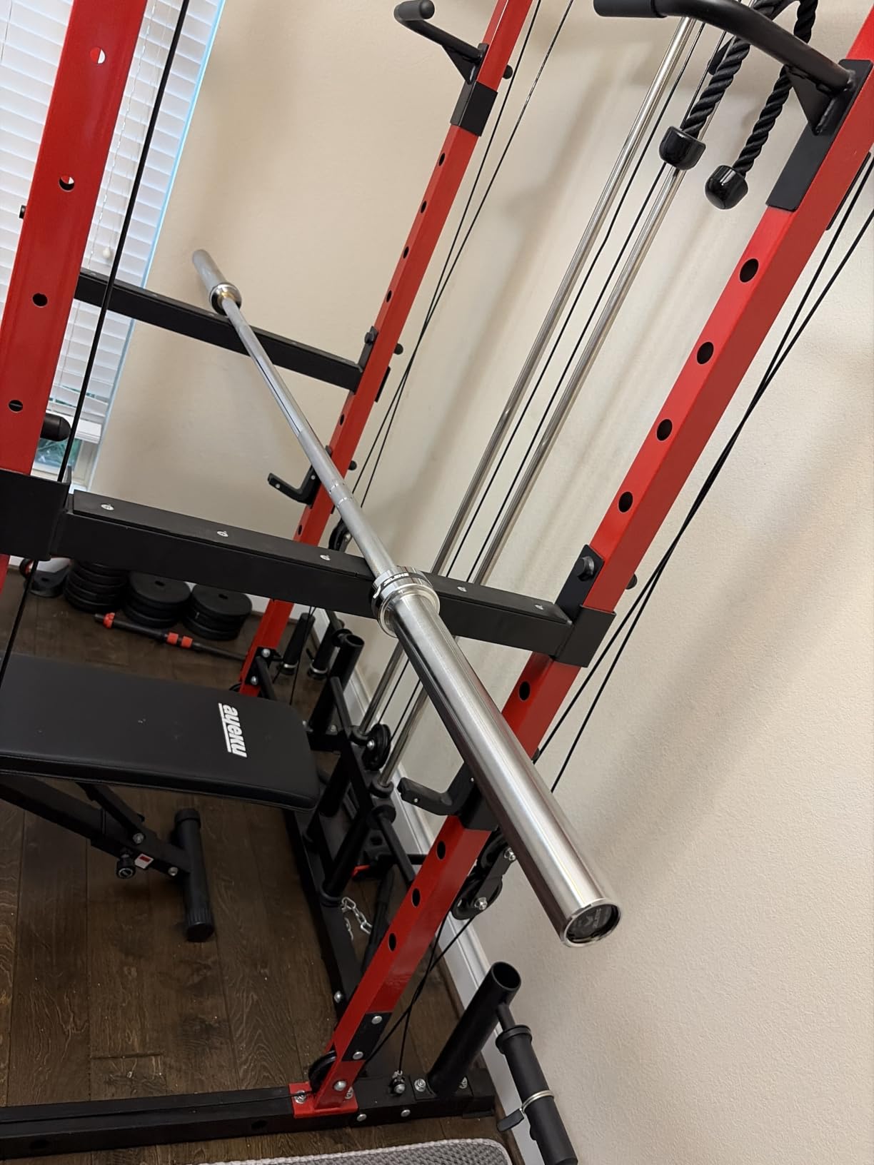 JELENS 7FT Bar Olympic Barbell, 1000lb Capacity Weight Bar for Strength Training, 2 Inch Strength Training Bar With Knurled Grip for Squats, Deadlifts, Presses, Rows, Curls customer photo 1