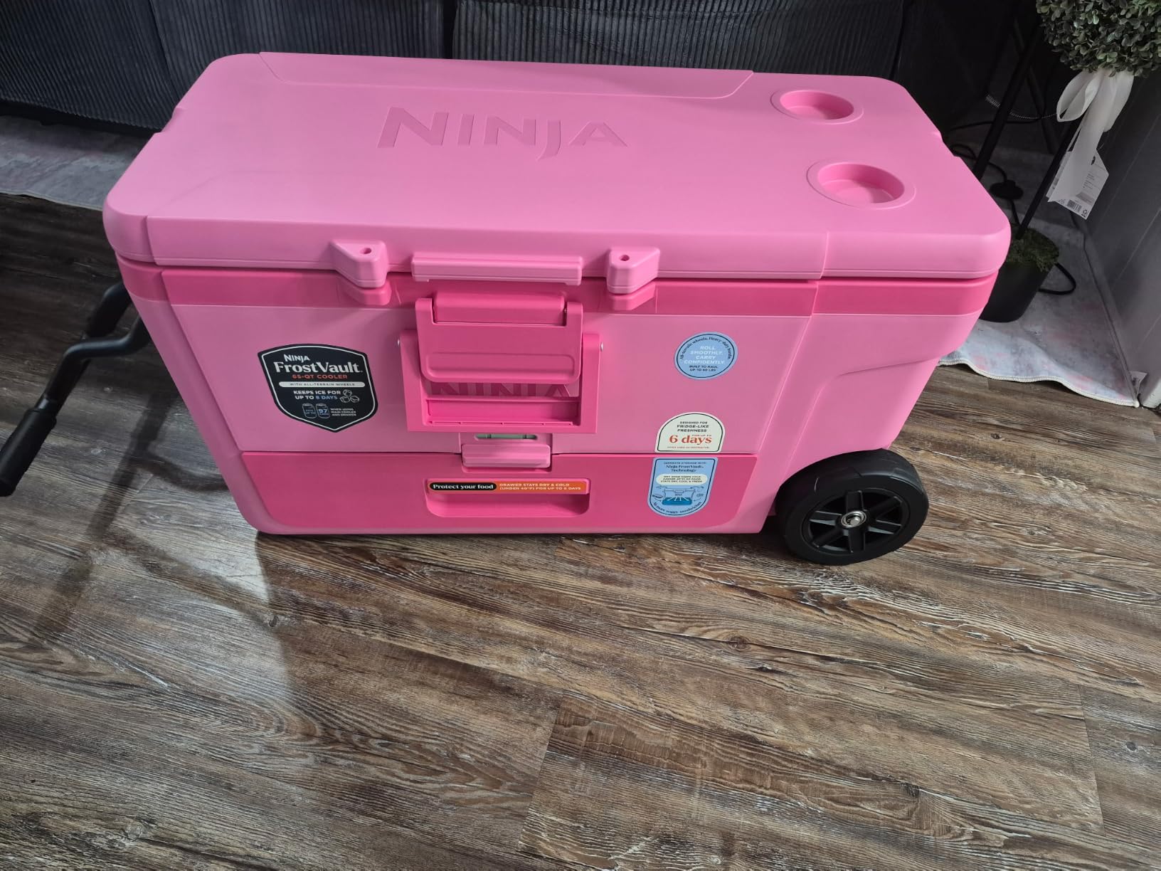 Ninja FrostVault 65qt Wheeled Cooler with Cold Dry Zone | Integrated Fridge-Temp Dry Storage Drawer | Premium Heavy-Duty Insulated Cooler | Keeps Ice for Days customer photo 2