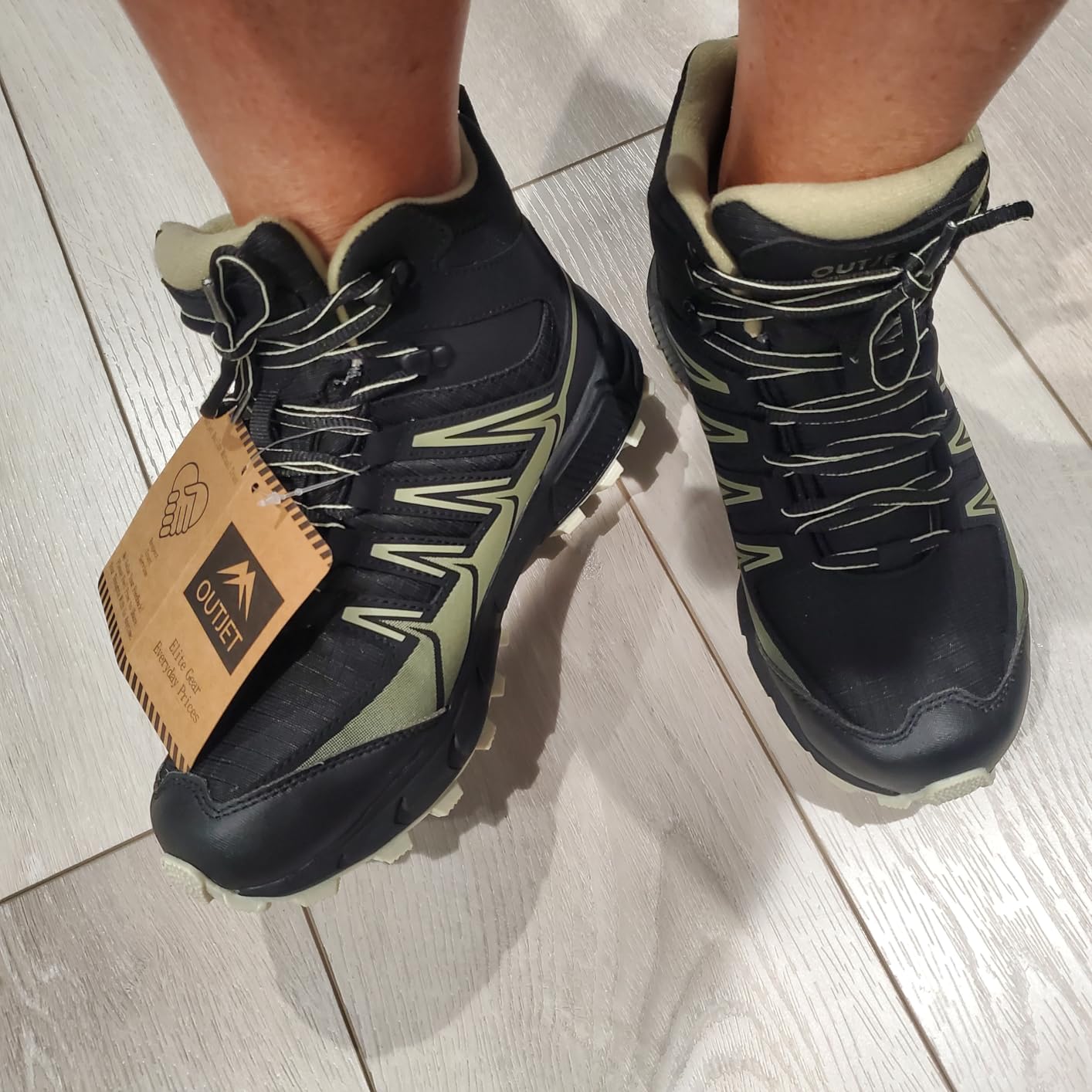 OUTJET Women's Waterproof Hiking Boots Lightweight Comfortable Non-Slip Outdoor Walking Trekking Trails Boot customer photo 2