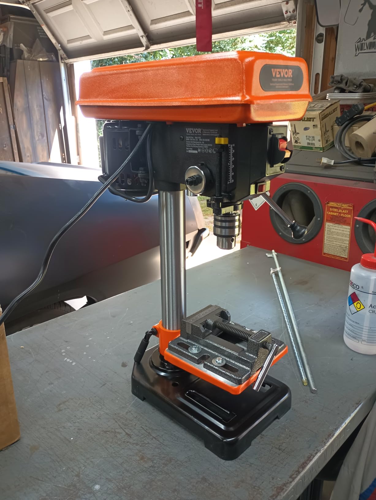 VEVOR 12-Inch Benchtop Drill Press, 6.2 Amp, 1 HP Bench Drill Press, 530 to 3140 RPM Variable Speed, 0-45 Degree Tilting Worktable, with Laser and LED Work Light, for Wood Metal customer photo 2