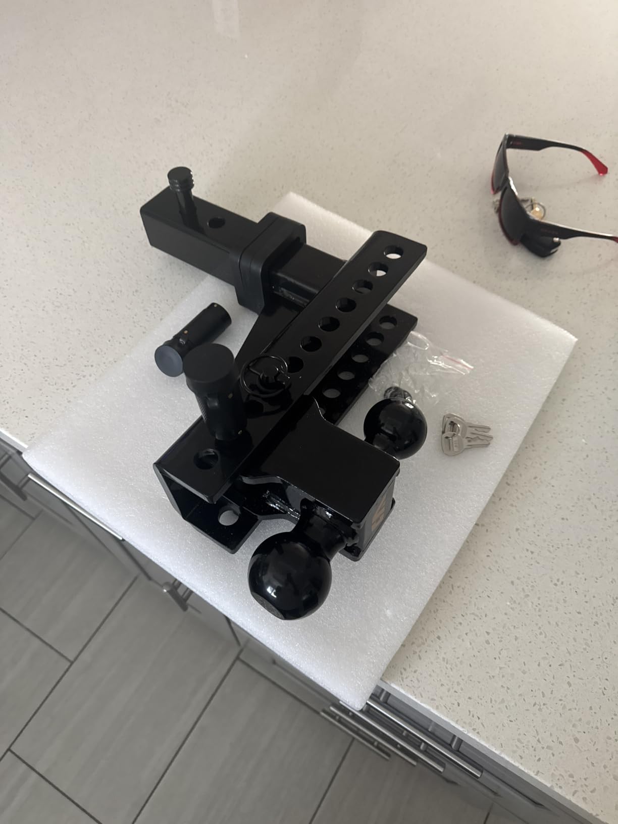 CAMMOO Adjustable Trailer Hitch for 2inch Receiver & 6 inch Rise/Drop Hitch | Adjustable Tow Hitch Class III-V Towing: 2