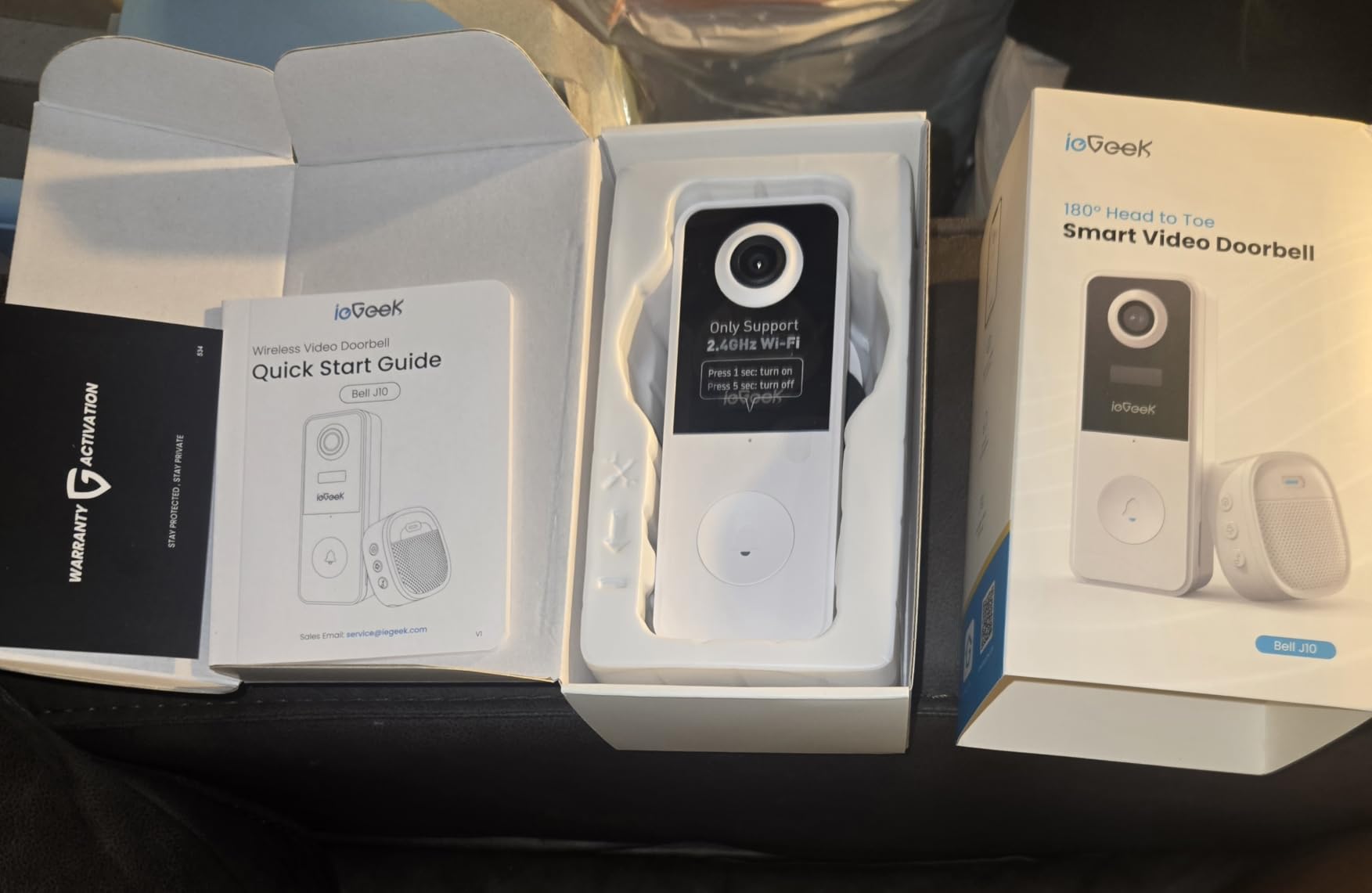 ieGeek Video Doorbell Camera Wireless, Head-to-Toe 180° Ultra View Battery Powered, No Subscription Fee, 2K 3MP HD, Smart Motion Detection, Real-time Alerts, Local/Cloud Storage, Only 2.4GHz WiFi customer photo 1