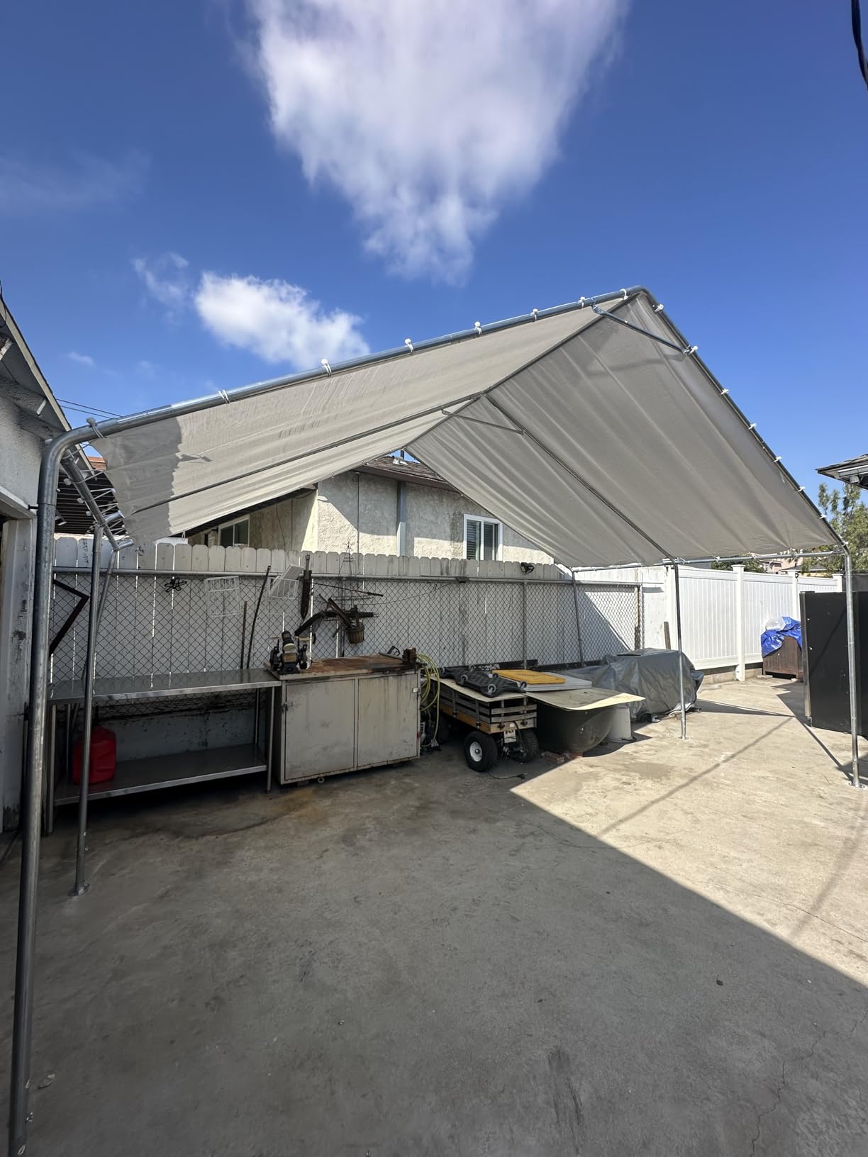 Aoxun 10x15 Carport Heavy Duty Carport Portable Car Canopy Garage, White, Adjustable Height Car Port for Cars, Boats, Trucks, Outdoor Carport Shelter with Steel Frame, Portable Car Tent customer photo 1