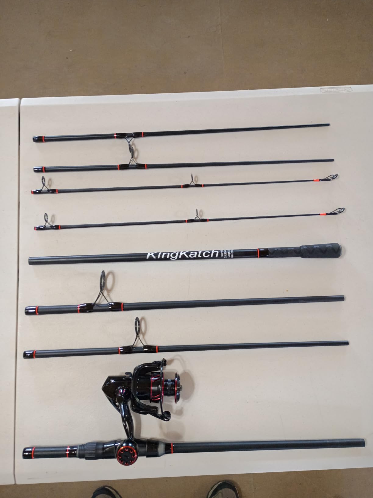 Surf Fishing Rod Carbon Fiber Graphite Spinning Rod 3-Piece Travel Rod with 2 Tips for Saltwater Beach Surf Casting customer photo 1