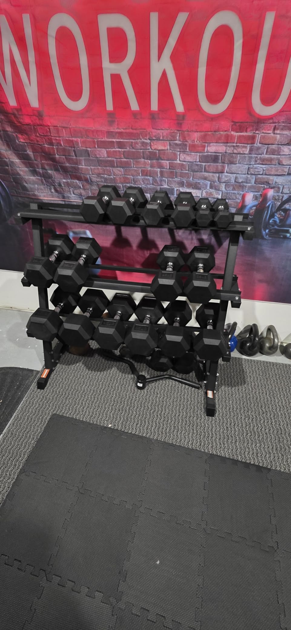HANDBODE Rubber Coated Hex Dumbbell Set with Rack, 300-840 lb | Fixed Weights Sets with Heavy Duty Storage Stand, Multiple Weight Options Home Gym Equipment for Strength Training customer photo 2