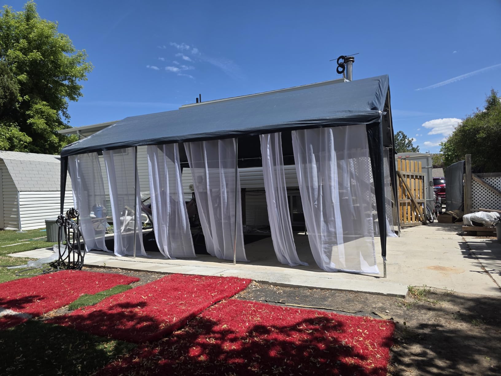 Bezseller 12x20 FT Heavy Duty Carport Canopy, Yellow, Portable Garage Car Shelter with Galvanized Steel Frame, Waterproof All-Weather Car Port Party Tent for Truck, Boat, SUV customer photo 2