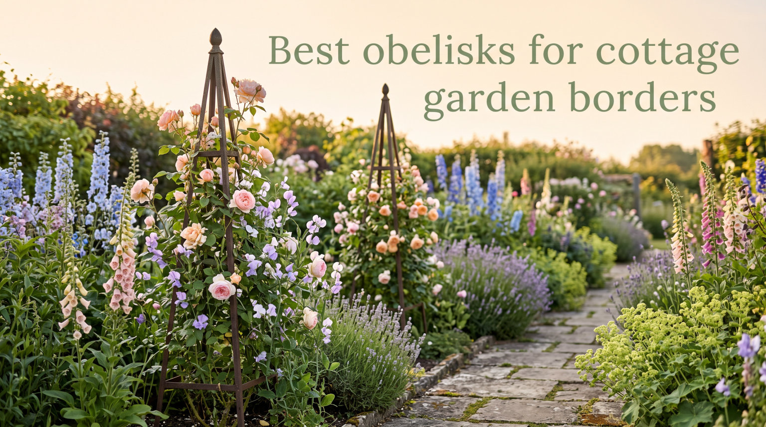 Best obelisks for cottage garden borders