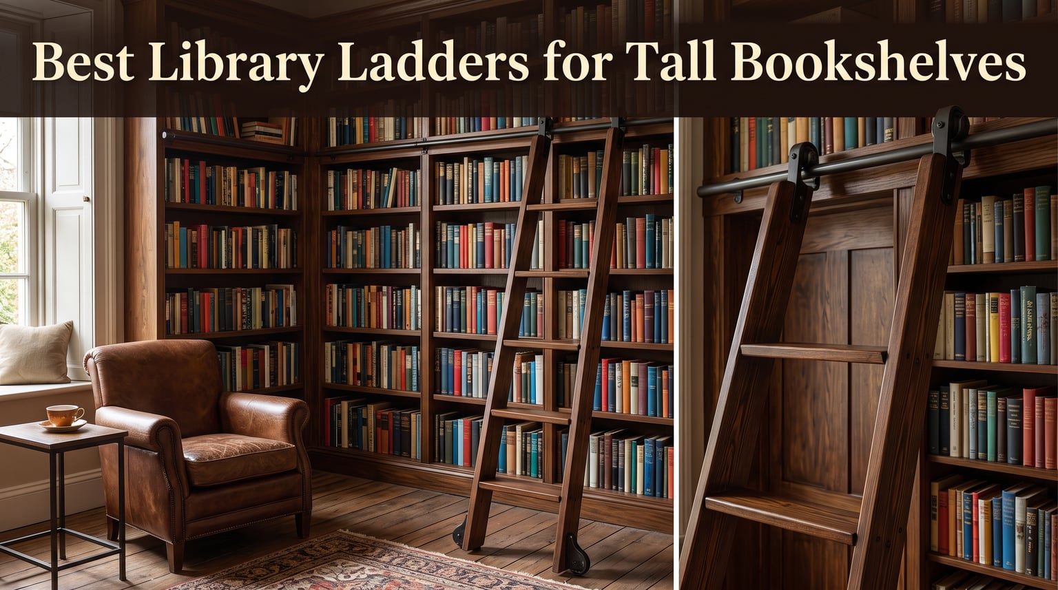 Best library ladders for tall bookshelves