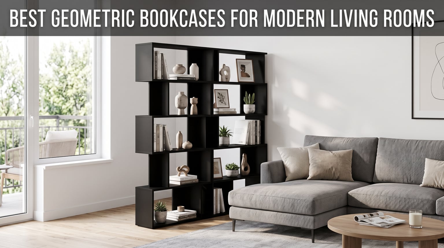 Best geometric bookcases for modern living rooms