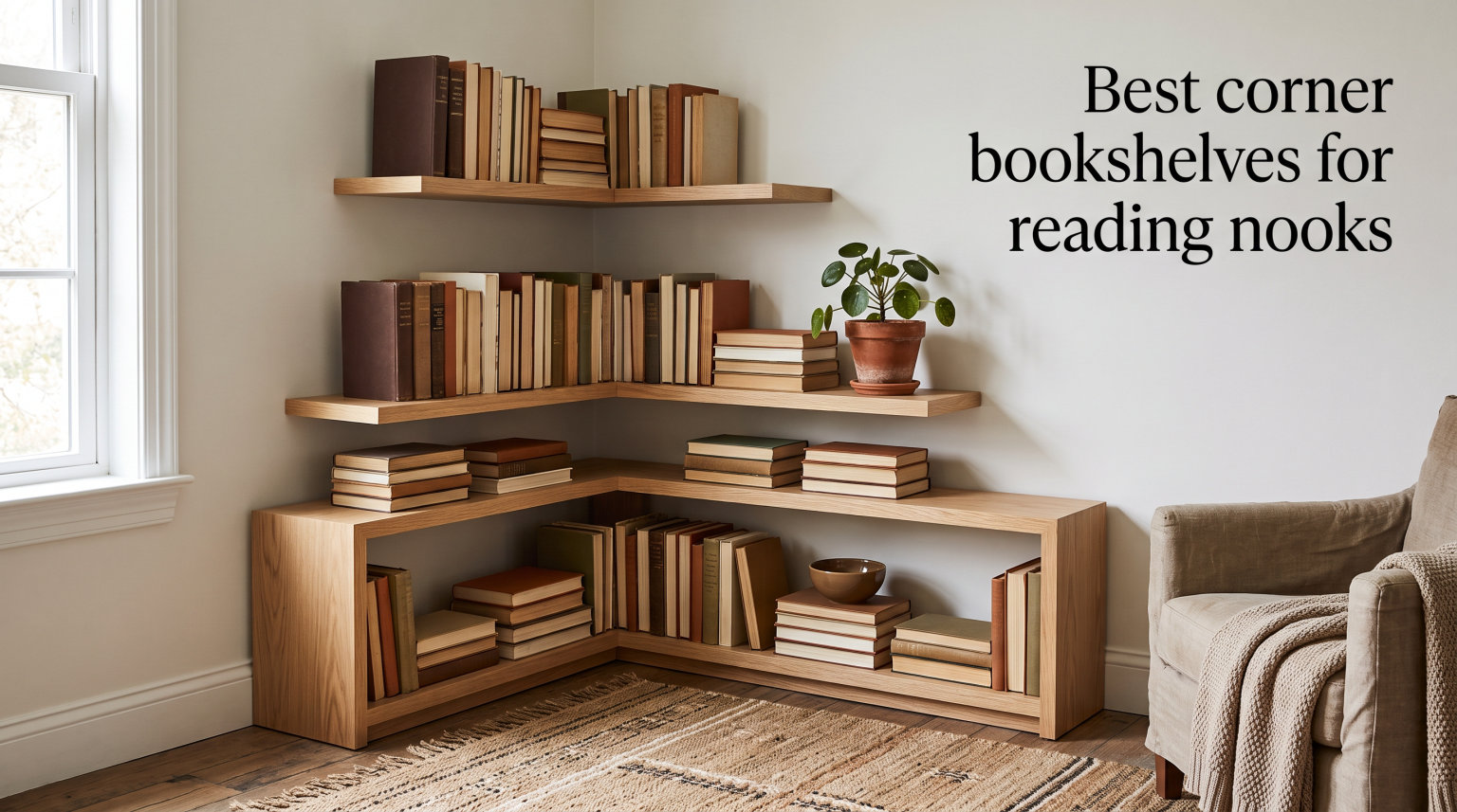 Best corner bookshelves for reading nooks