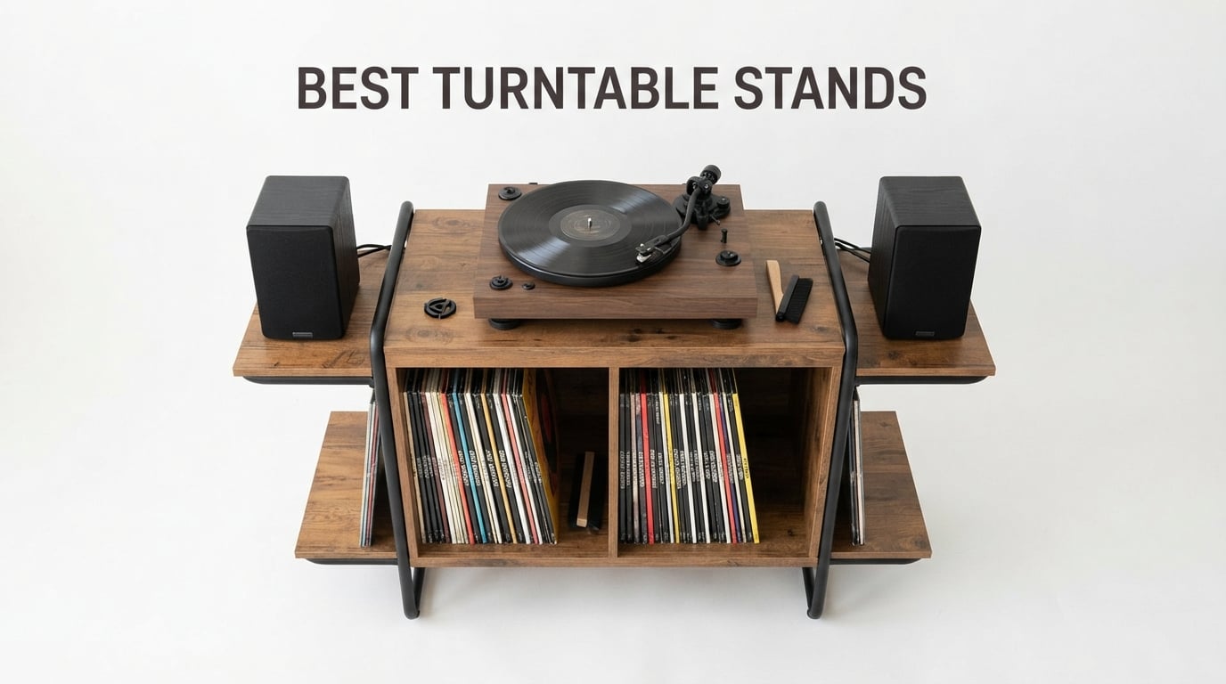 Best turntable stands with speaker shelves