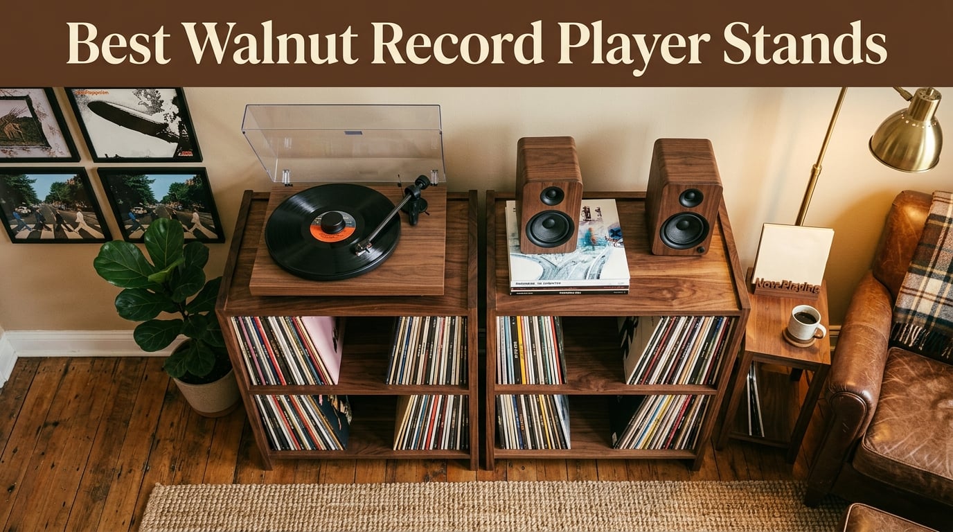 Best walnut record player stands