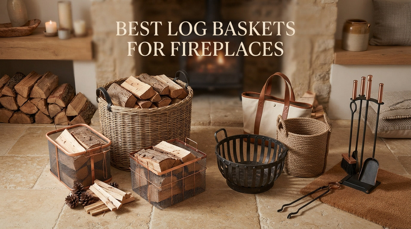 best log baskets for fireplaces