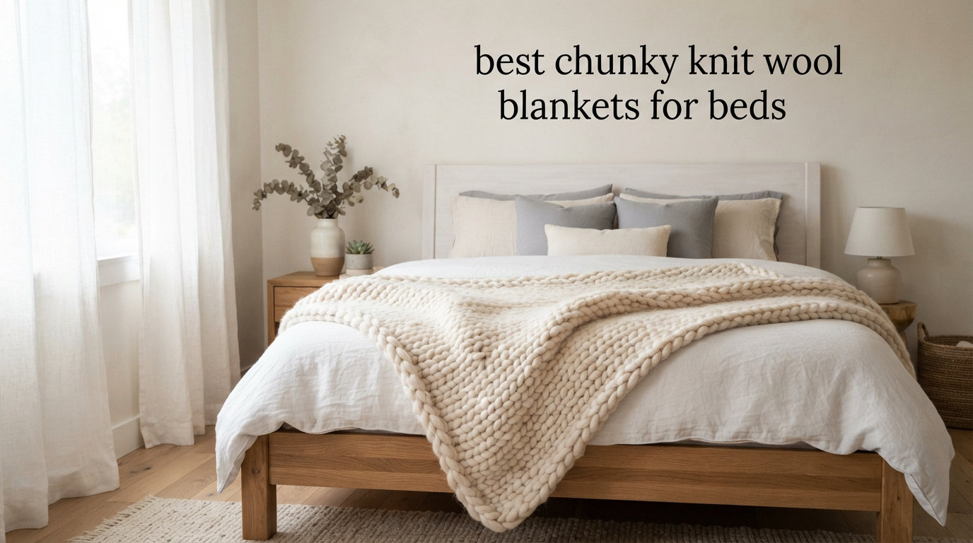 best chunky knit wool blankets for beds