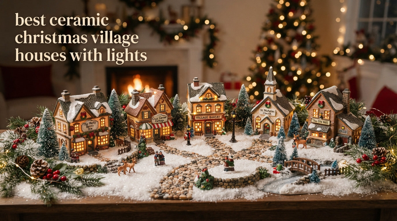 best ceramic christmas village houses with lights