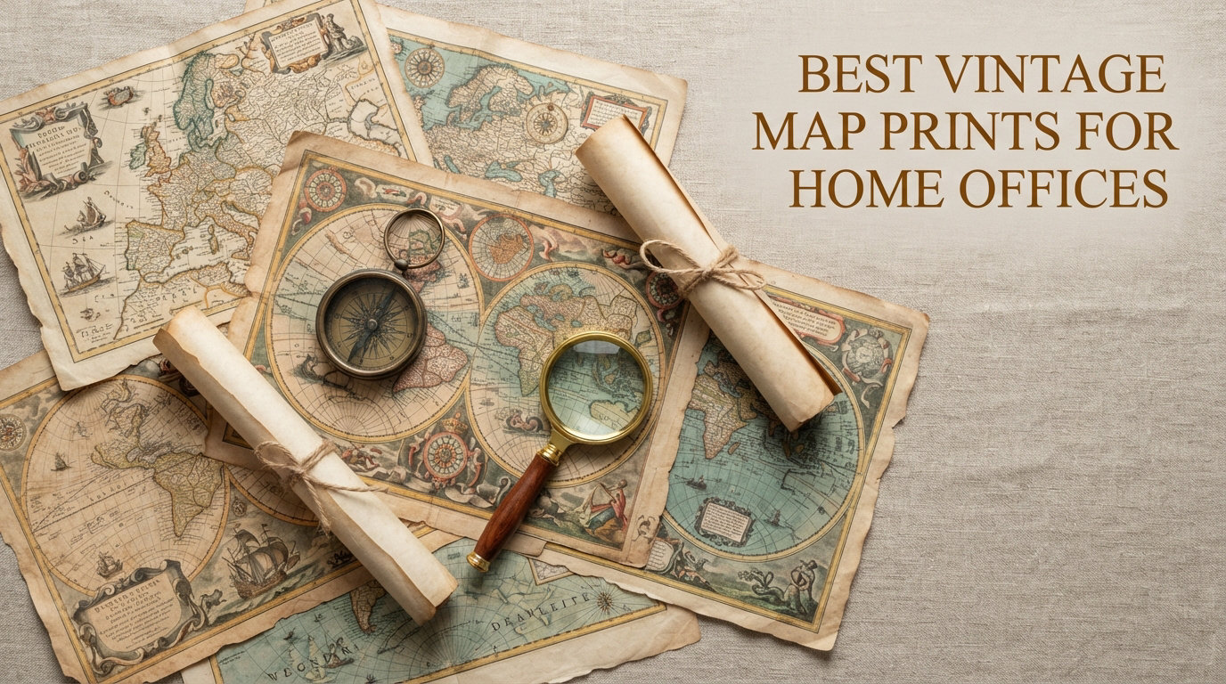 best vintage map prints for home offices