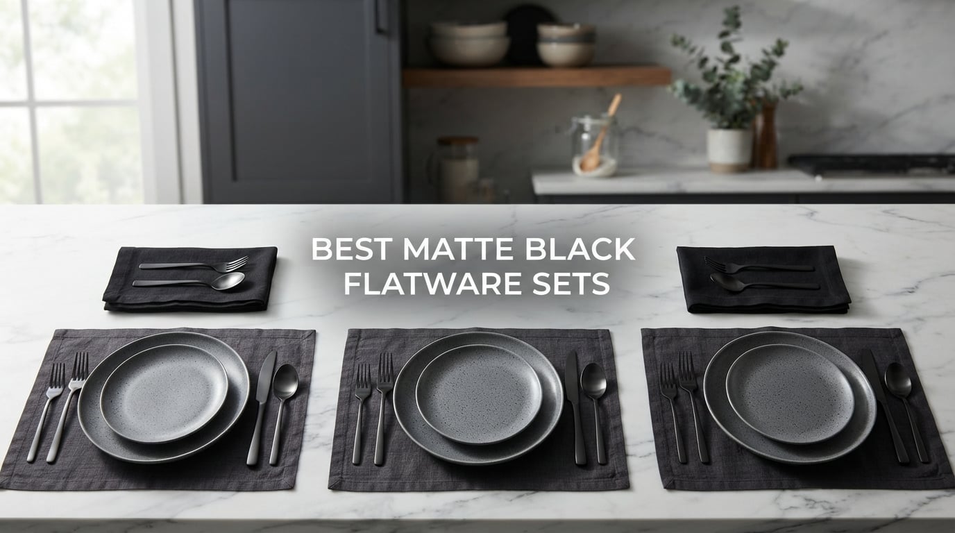 best matte black flatware sets