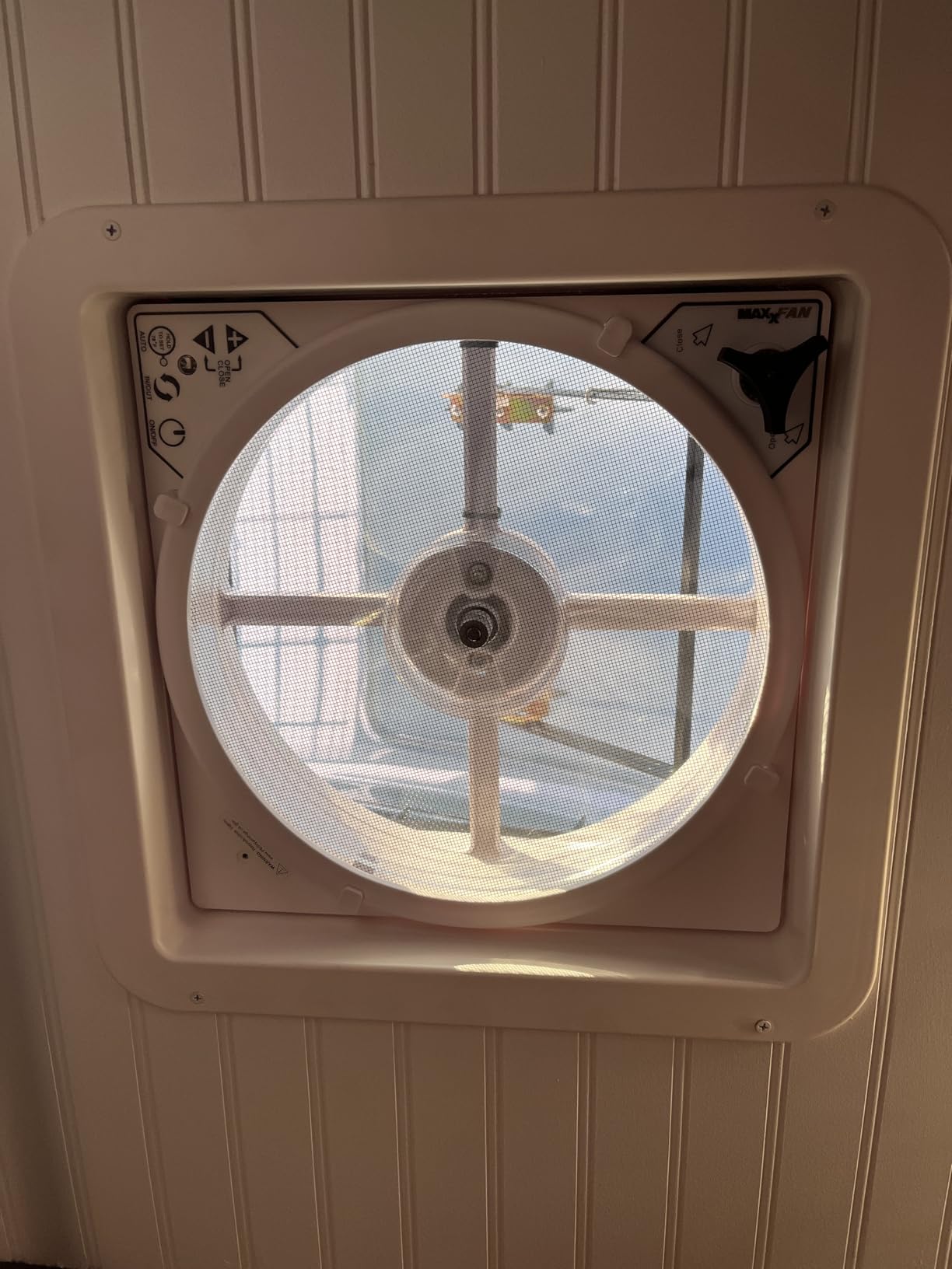 MAXXAIR Maxxfan Deluxe - All-In-One RV Vent, Fan and Vent Cover, 10-Speed Reversible Fan with Thermostat, Built-in Rain Cover, Remote Control, Intake and Exhaust Fan, Smoke (00-07500K) customer photo 1