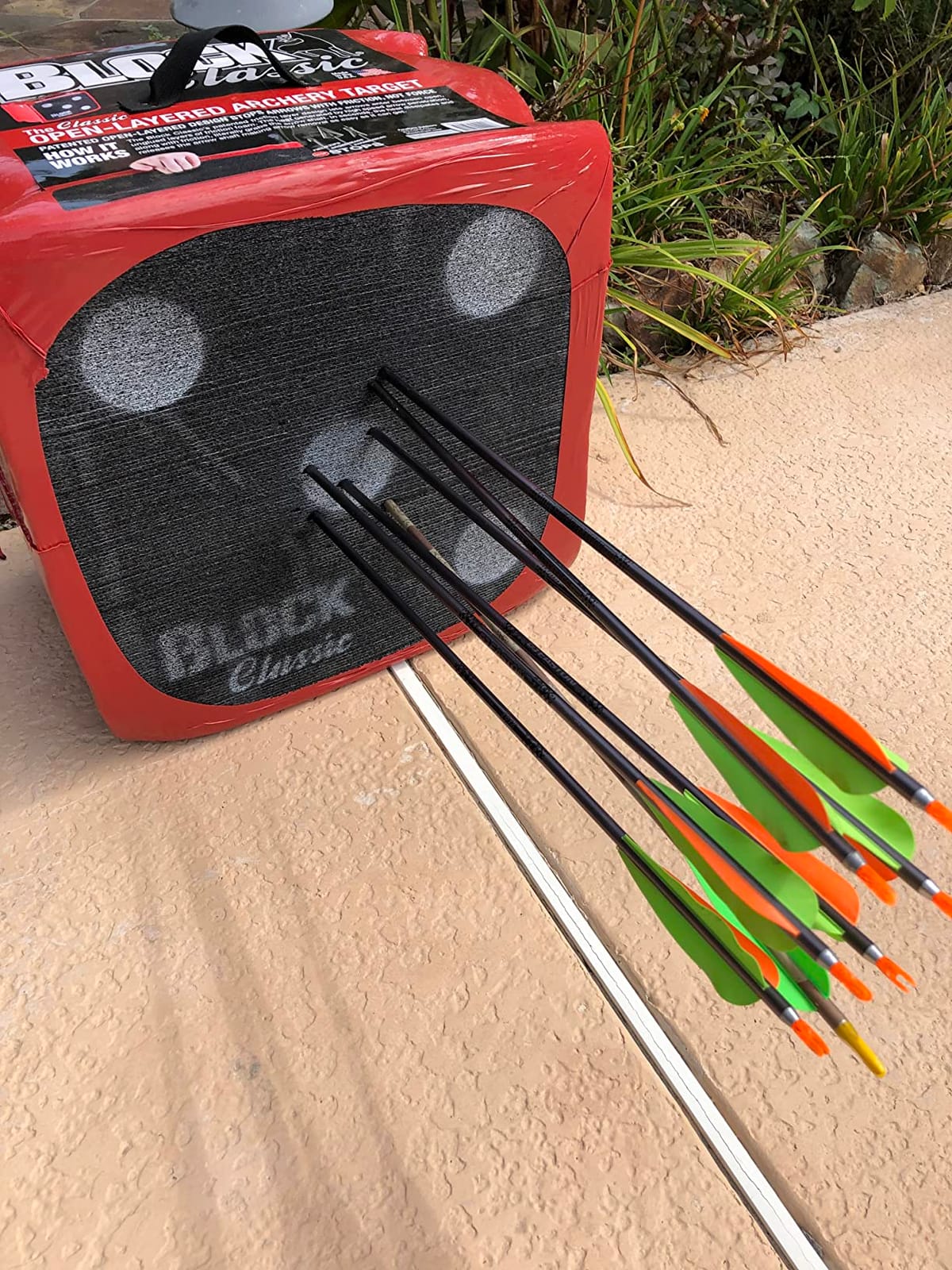 BLOCK Classic Layered Foam Archery Target, 2-Sided Shooting, Unique Open Layer Design Stops Field Points and Broadheads with Friction Not Force, Easy Arrow Removal, Top Carry Handle customer photo 1