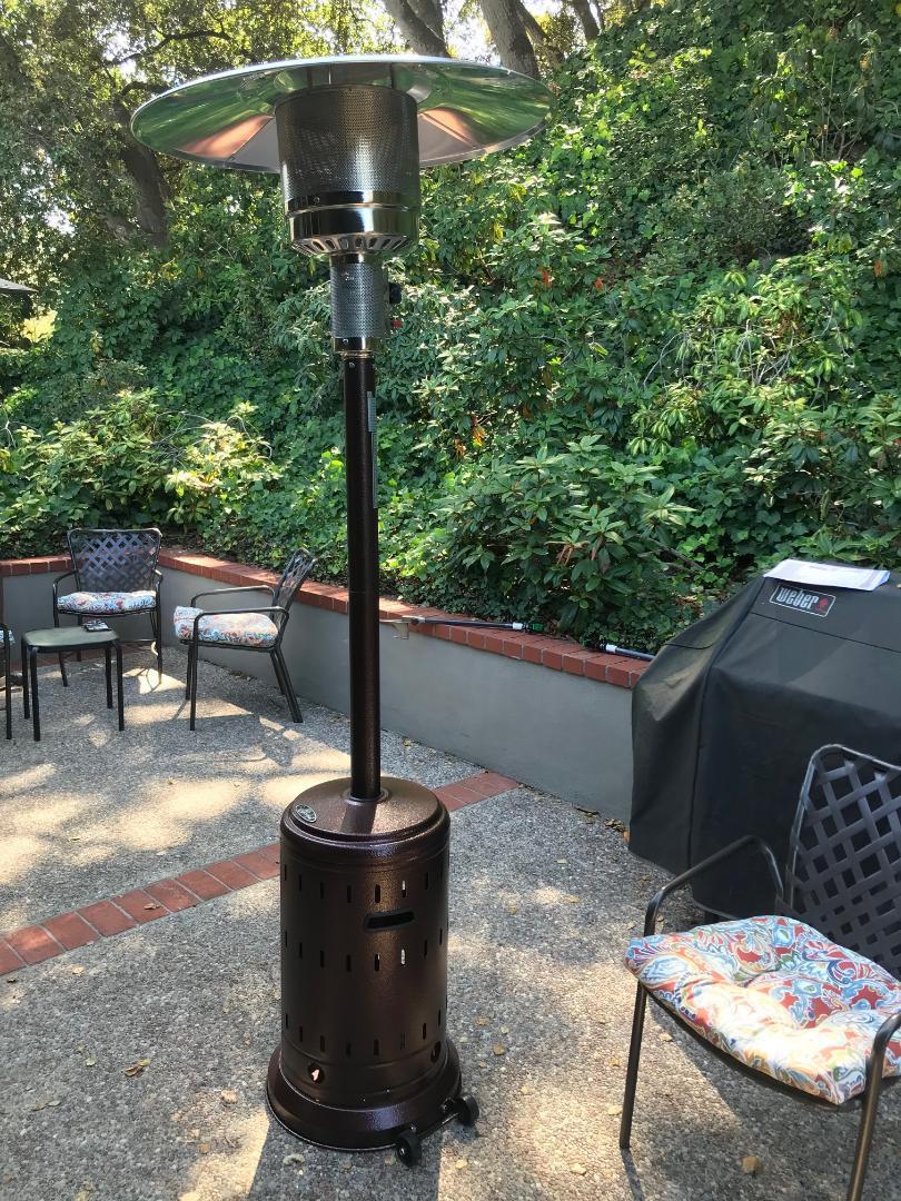 Fire Sense 61130 All Seasons Patio Heater With Wheels 48,000 BTU Output Electronic Ignition System Portable Outdoor Propane Heater Patio Heater - Aqua Blue customer photo 1