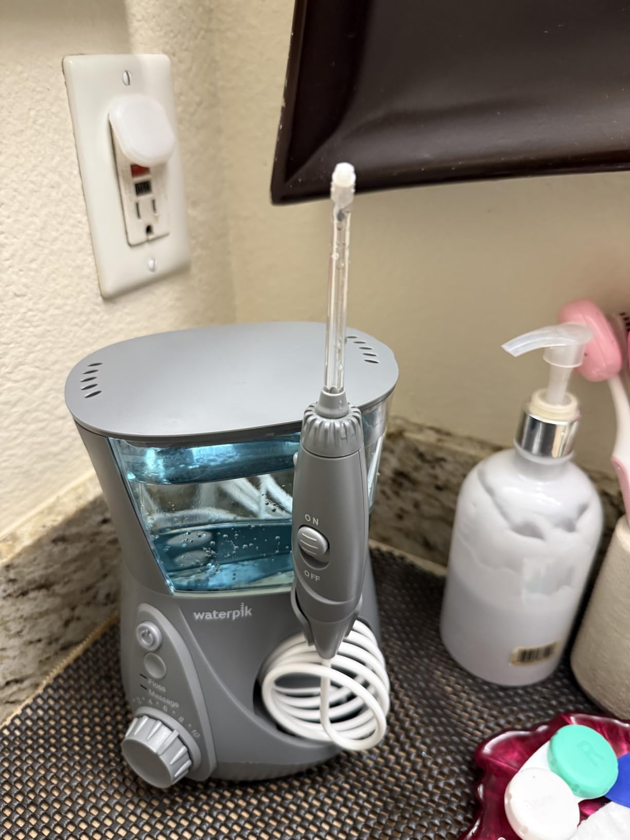 Waterpik Aquarius Water Flosser For Teeth Cleaning, Gums, Braces, Dental Care, Electric Power With 10 Settings, 7 Tips For Multiple Users And Needs, ADA Accepted, White WP-660 customer photo 2