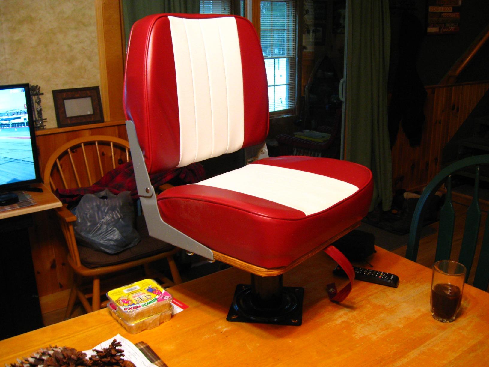 Leader Accessories Classic Low Back Folding Fishing Boat Seat Boat Chairs | Marine Boat Chairs With Thick Cushion, Aluminum Hinge, Use universal 5
