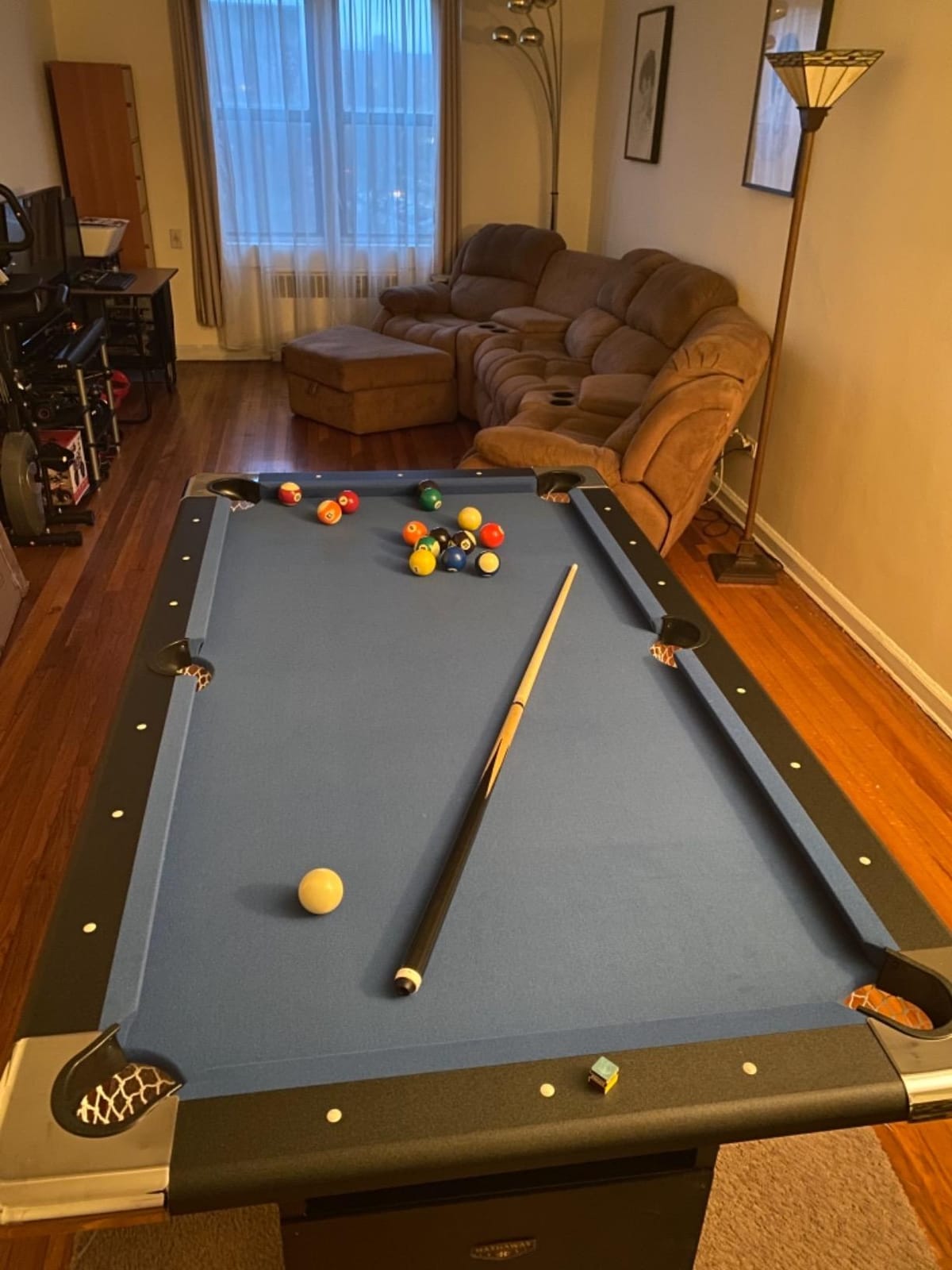 Hathaway Fairmont Folding Pool Table for Family & Home Use Includes Full Set of Billiard Balls, Cues, Chalk, Triangle and Carrying Bag, Portable Space-Saving Table customer photo 2