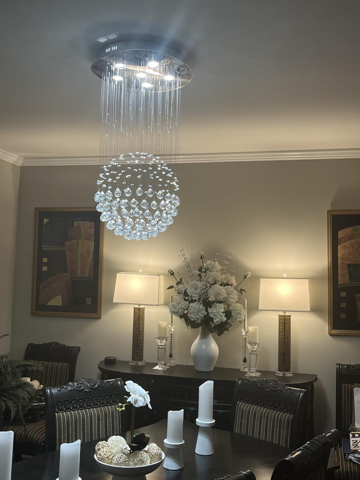 Saint Mossi Chandelier Modern K9 Crystal Raindrop Chandelier Lighting Flush mount LED Ceiling Light Fixture customer photo 2