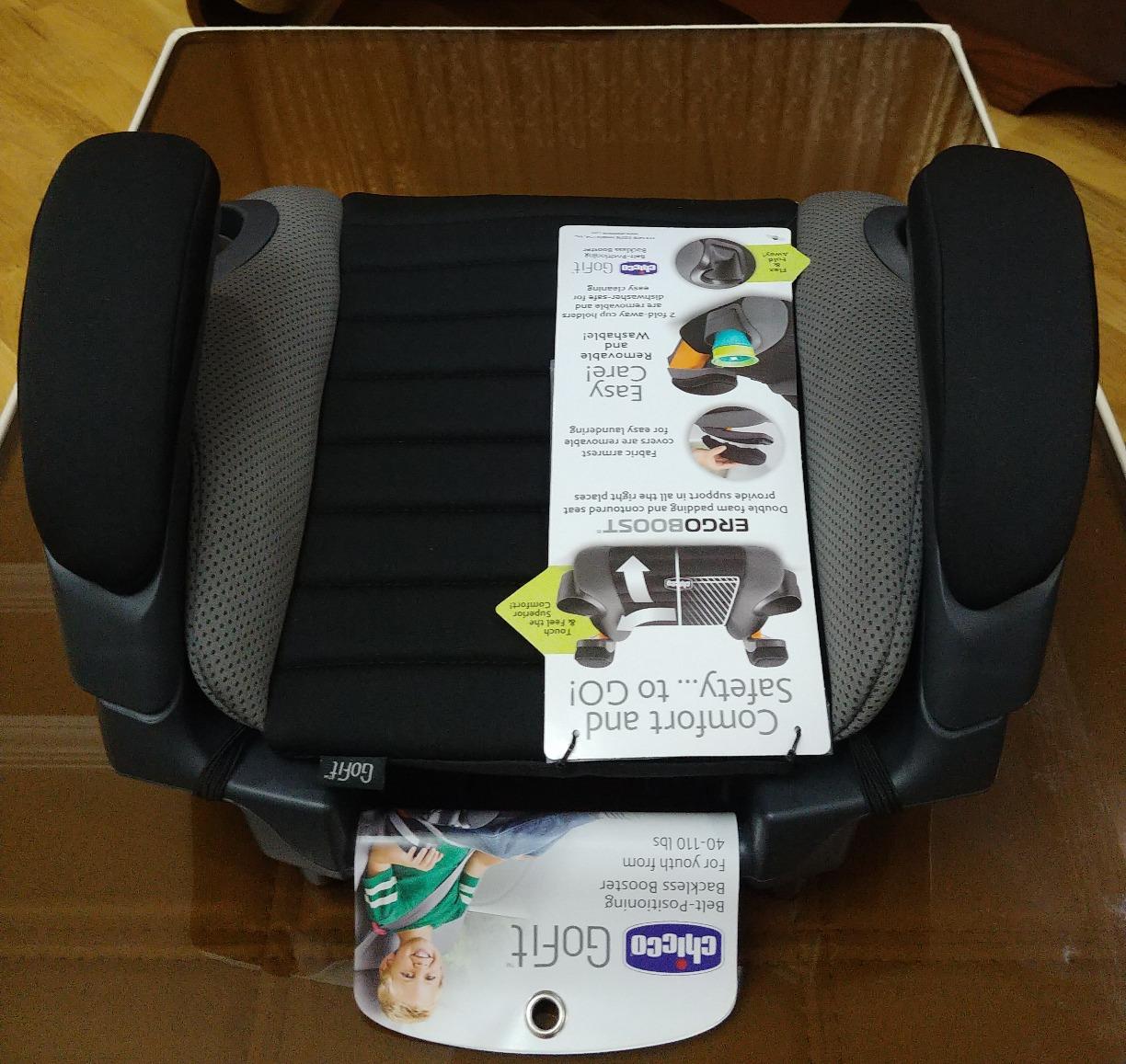 Chicco GoFit Backless Booster Car Seat Without Latch Attachment, Travel Booster Seat for Car, Portable Car Booster Seat for Children 40-110 lbs., Shark/Black/Grey customer photo 1