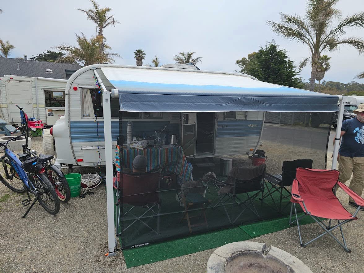 RV Awning Mesh Sun Shade Screen for Motorhome Camper Trailer Sunshade | Fit 16' Awning, Premium Breathable Sunscreen, UV Blocker, Easy Install Kits, No Zipper, 3 Year Warranty, 7'X15'3'' Black customer photo 2