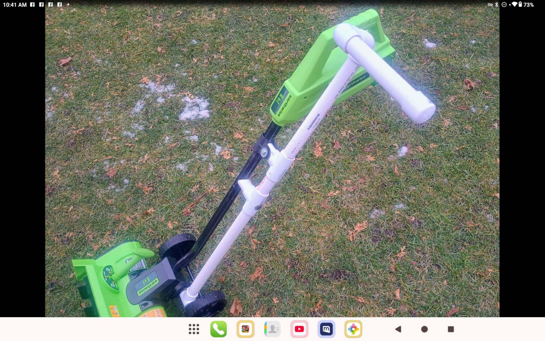 Earthwise SN74016 40-Volt Cordless Electric Snow Shovel, Brushless Motor, 16-Inch width, 300lbs/Minute (Battery and Charger Included) customer photo 2