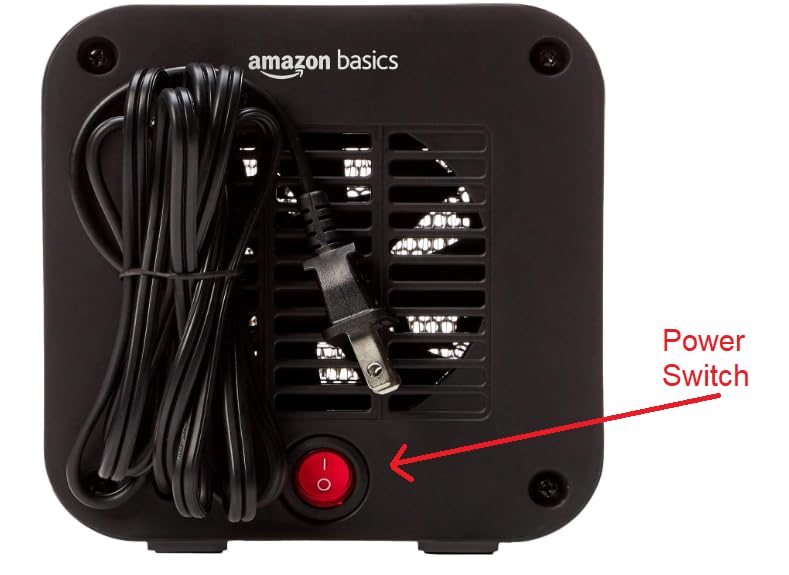 Amazon Basics Ceramic Portable Mini Space Heater for Office Desk, Indoor Use, Fast Heating, Energy Efficient, 500W, With Tip-Over Protection, Lightweight 1.4 lbs, Black customer photo 2