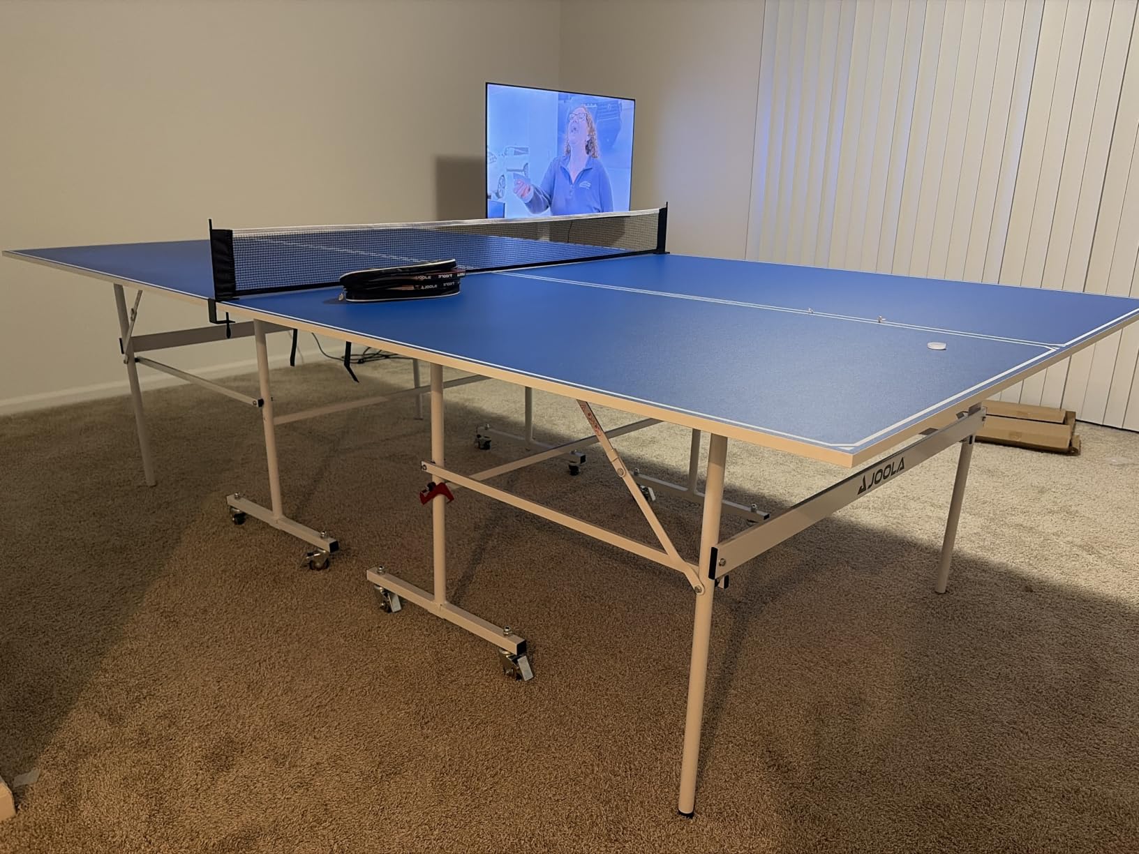 JOOLA Indoor 15mm Ping Pong Table with Quick Clamp Ping Pong Net Set - Single Player Playback Mode - Regulation Size Table Tennis Table - Compact Storage Ping Pong Table customer photo 1