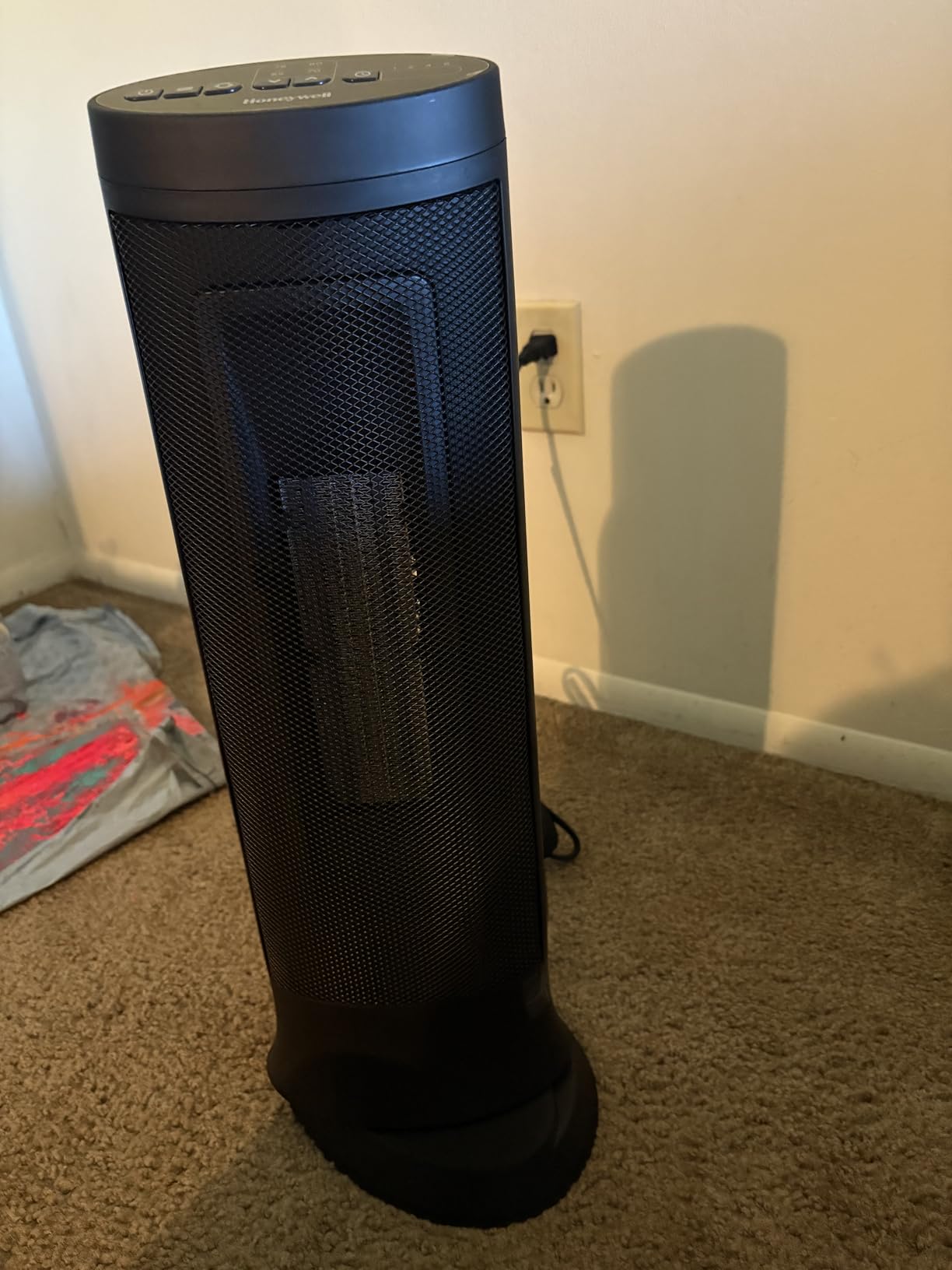 Honeywell Slim Ceramic Tower Heater, Large Room, Black | Digital Controls, Oscillation, Programmable Thermostat, 1500W customer photo 1
