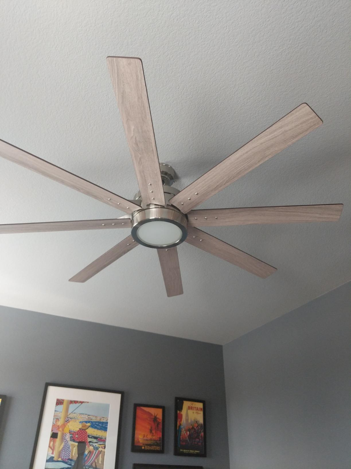 Honeywell Ceiling Fans Xerxes Modern 62 Inch Ceiling Fan with Light, Remote Control Fan, LED Indoor Fan with 8 Blades, French Oak and Gray Oak Blade Finish Options, Brushed Nickel (50608-01) customer photo 2