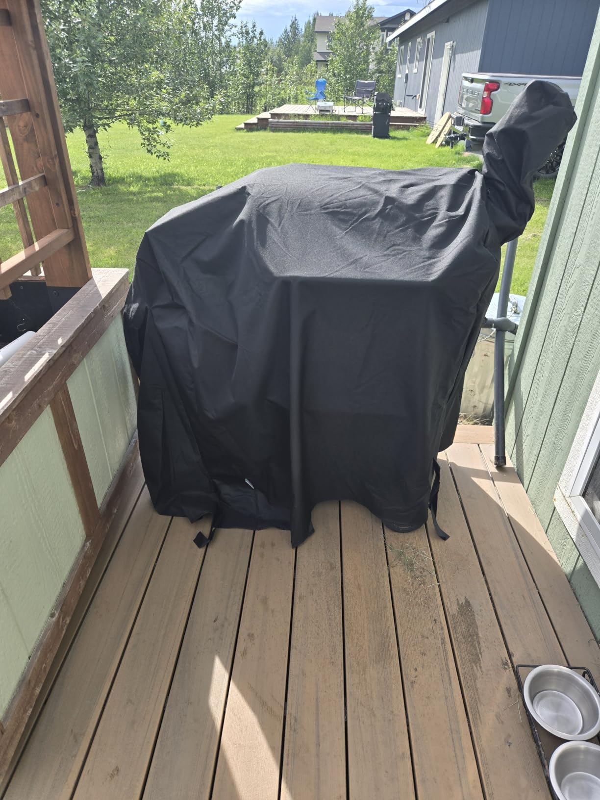 Outdoor Heavy Duty Waterproof Grill Cover Compatible with Traeger 34 Series Wood Pellet Grill and Smoker, Texas and More, Full Length Barbecue Cover, All Weather Protection, Black customer photo 2